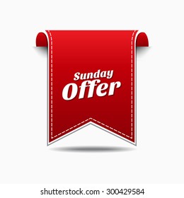 Sunday Offer Red Vector Icon Design