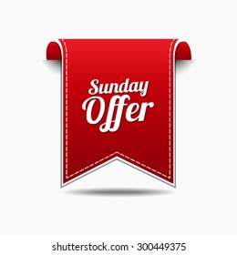 Sunday Offer Red Vector Icon Design