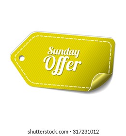Sunday Offer Yellow Vector Icon Design