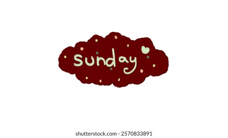 Sunday on Red Background Cloud