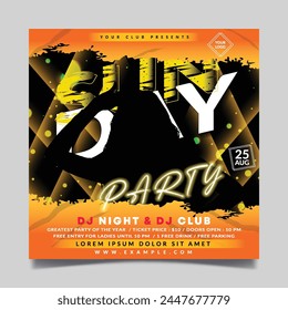 Sunday party flyer template with orange background combination