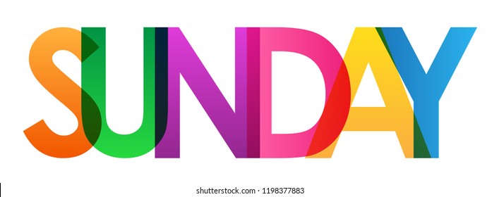 SUNDAY rainbow letters banner