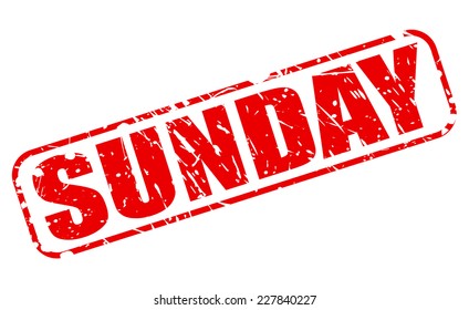 Sunday red stamp text on white