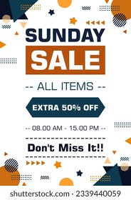 Sunday sale big sale mega sale poster for promotion