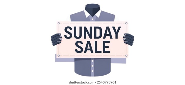 SUNDAY SALE creative banner,minimalistic flat vector illustration,plain background