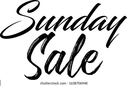 Sunday sale. Hand drawn lettering for banner/logo/badge/web/poster. Discount time. Vector illustration for your business artwork. Isolated on white background.
