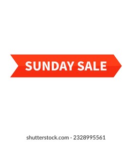 Sunday Sale In Orange Color Rectangle Right Arrow Shape For Advertising Promotion
