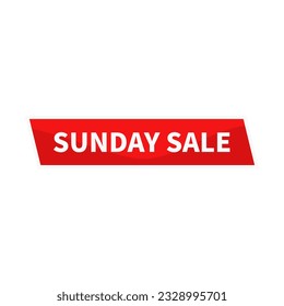 Sunday Sale In Red Color Parallelogram Rectangle Shape For Advertisement Sale
