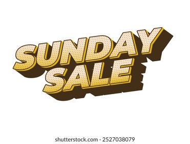 Sunday sale. Text effect design in 3D style and eye catching colors