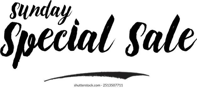 Sunday Special Sale Stylish Grunge Typography Text On White Background
