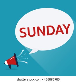 Sunday speech bubble with loudspeaker, vector illustrator