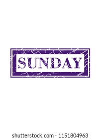 Sunday stamp blue