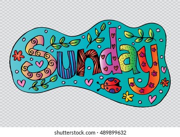 Sunday text. Decorative style.