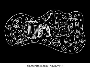 Sunday text. Decorative style.