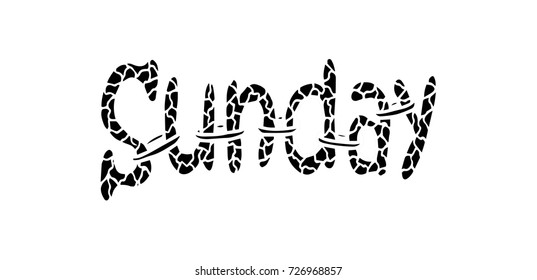Sunday text. Decorative style