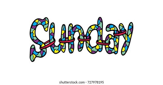 Sunday text. Decorative style