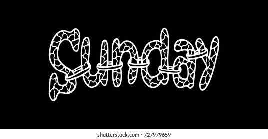 Sunday text. Decorative style