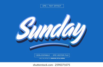 Sunday text effect with blues background