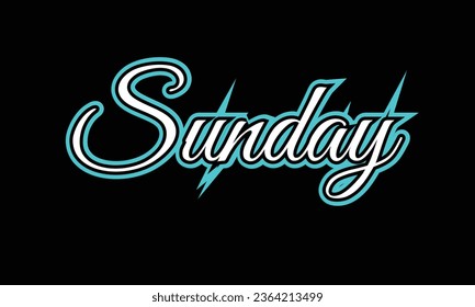 Sunday  text effect design template 