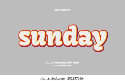 sunday text effect vector illustration