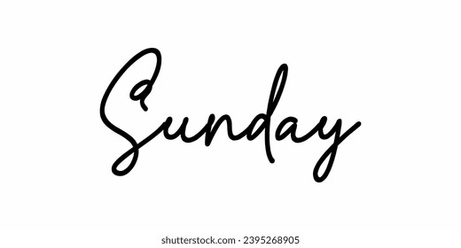 Sunday text, Sunday icon, sunday handwritten