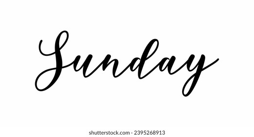 Sunday text, Sunday icon, sunday handwritten