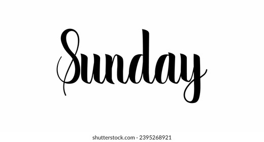 Sunday text, Sunday icon, sunday handwritten