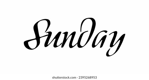 Sunday text, Sunday icon, sunday handwritten