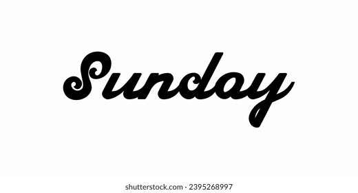 Sunday text, Sunday icon, sunday handwritten
