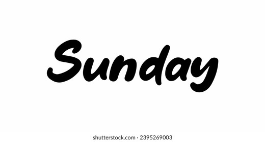 Sunday text, Sunday icon, sunday handwritten