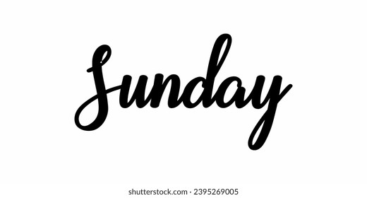 Sunday text, Sunday icon, sunday handwritten