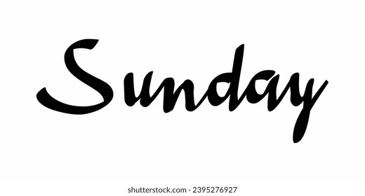 Sunday text, Sunday icon, sunday handwritten
