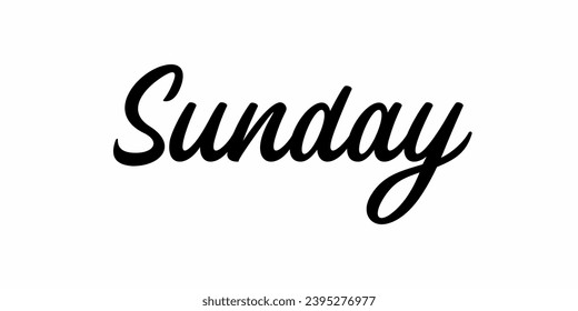 Sunday text, Sunday icon, sunday handwritten
