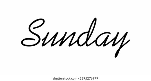 Sunday text, Sunday icon, sunday handwritten