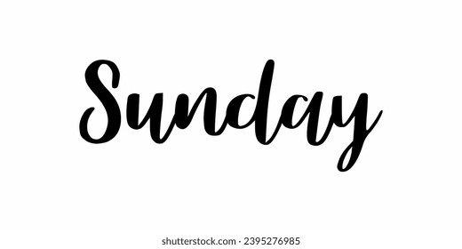 Sunday text, Sunday icon, sunday handwritten