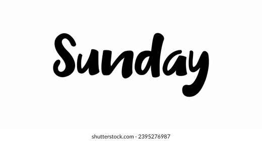 Sunday text, Sunday icon, sunday handwritten