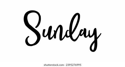 Sunday text, Sunday icon, sunday handwritten
