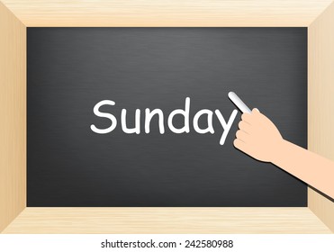 Sunday text on blackboard