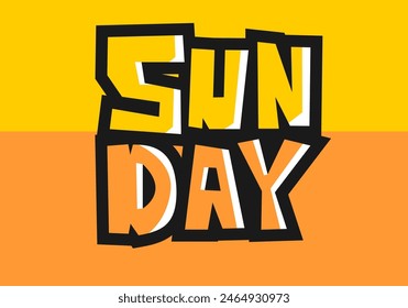 Sunday Typography Flat Style Design