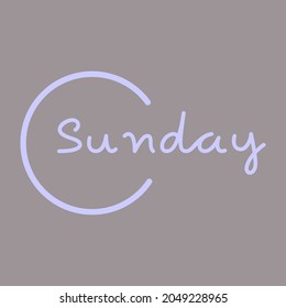 Sunday typography vector design on the pastel-colored background.