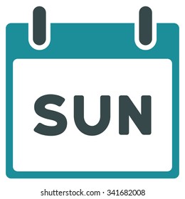 Sunday vector icon. Style is bicolor flat symbol, soft blue colors, rounded angles, white background.