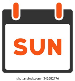 Sunday vector icon. Style is bicolor flat symbol, orange and gray colors, rounded angles, white background.