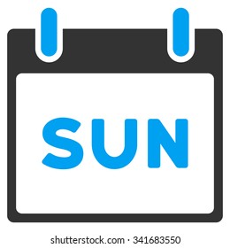 Sunday vector icon. Style is bicolor flat symbol, blue and gray colors, rounded angles, white background.