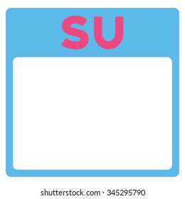 Sunday vector icon. Style is bicolor flat symbol, pink and blue colors, rounded angles, white background.