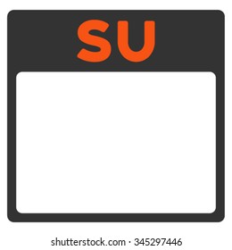 Sunday vector icon. Style is bicolor flat symbol, orange and gray colors, rounded angles, white background.
