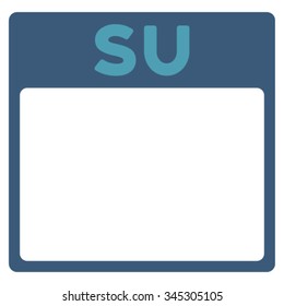 Sunday vector icon. Style is bicolor flat symbol, cyan and blue colors, rounded angles, white background.