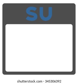 Sunday vector icon. Style is bicolor flat symbol, cobalt and gray colors, rounded angles, white background.