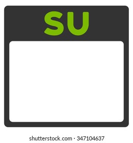 Sunday vector icon. Style is bicolor flat symbol, eco green and gray colors, rounded angles, white background.