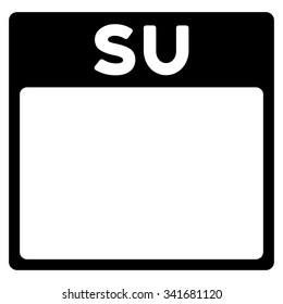 Sunday vector icon. Style is flat symbol, black color, rounded angles, white background.