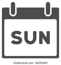 Sunday vector icon. Style is flat symbol, gray color, rounded angles, white background.